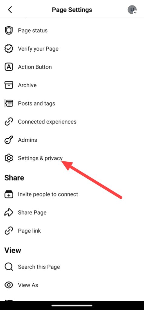 Settings and privacy