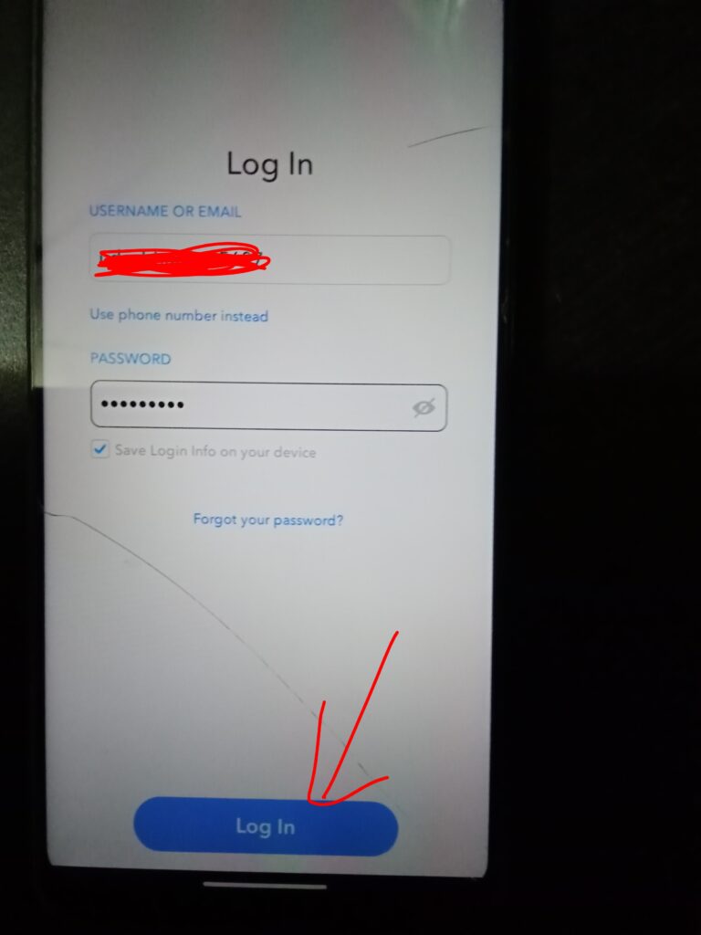 Username and password